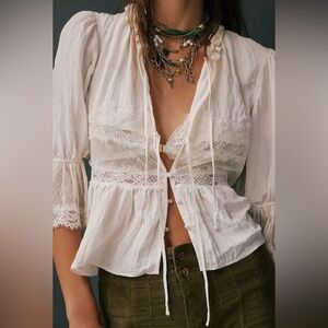 NWOT Free People Intimately Forever Young Bed Jacket Top